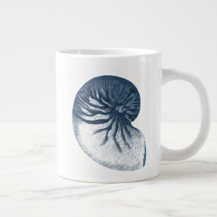 Caneca De Café Grande Indigo Shark Eye Seashell