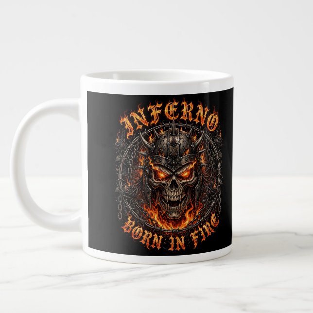 Caneca De Café Grande Inferno Nascido no Fogo (Esquerda)