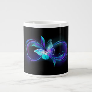 Caneca De Café Grande Infinidade brilhante com borboleta mágica