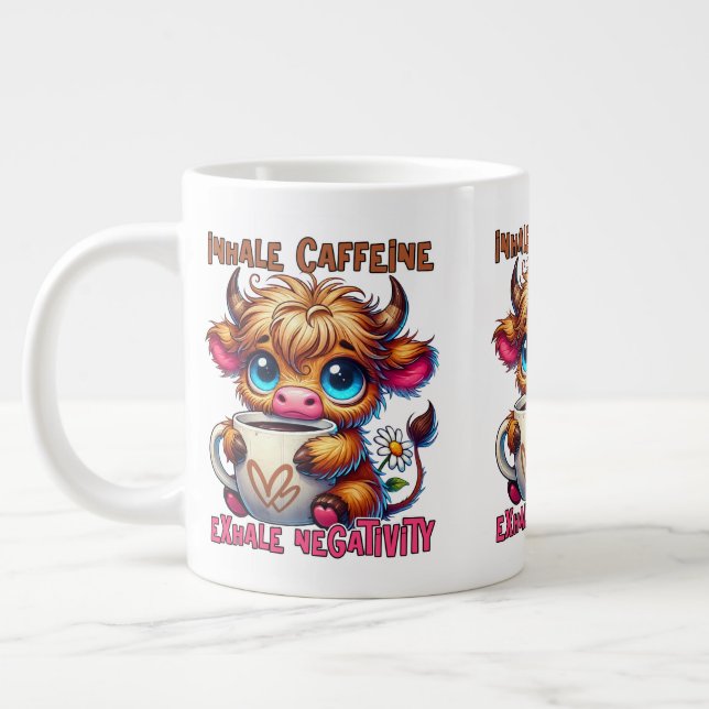 Caneca De Café Grande Inhale Caffeine Exhale Negativity  (Esquerda)