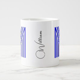 Caneca De Café Grande Inicial Maiúscula Personalizada e Nome | Grande Ju