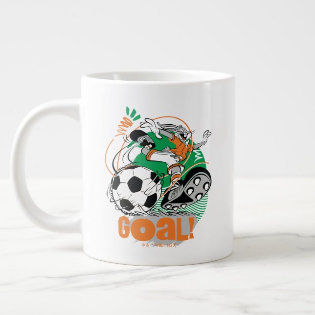 Caneca De Café Grande INSETOS BUNNY™ Kicking Soccer Gol (Esquerda)