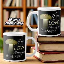 Caneca De Café Grande Inspiração Brilhante de Cogumelo Solar Cerâmico