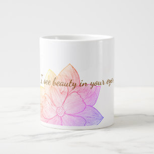 Caneca De Café Grande Inspirador "Vejo beleza nos seus olhos"
