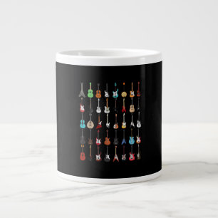 Caneca De Café Grande Instrumento Musical de Violão Rock and Roll