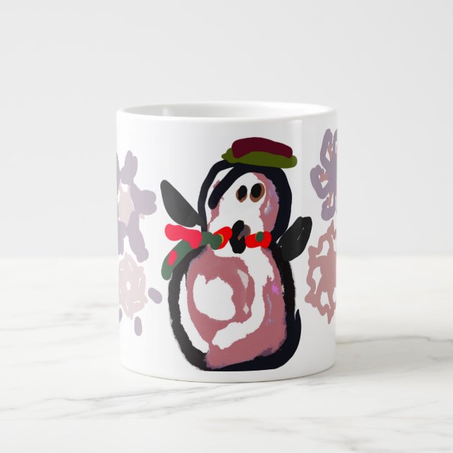 Caneca De Café Grande Inverno do Pinguim  (Frente)