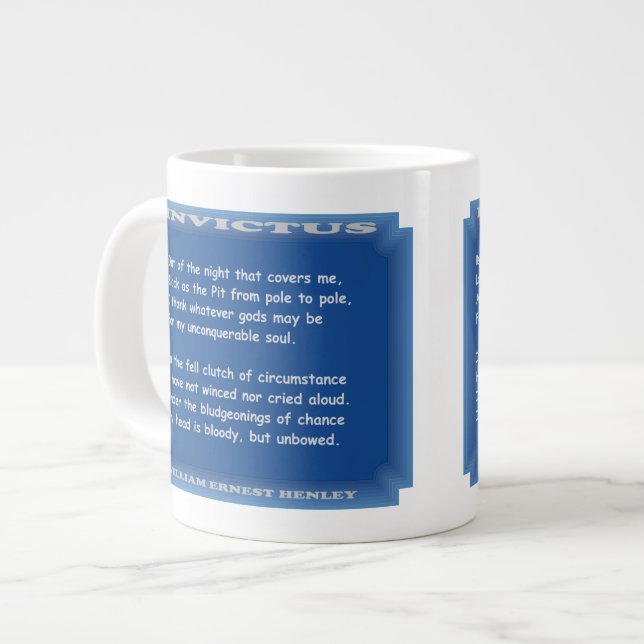 Caneca De Café Grande Invictus de William Ernest Henley (Frente Esquerda)