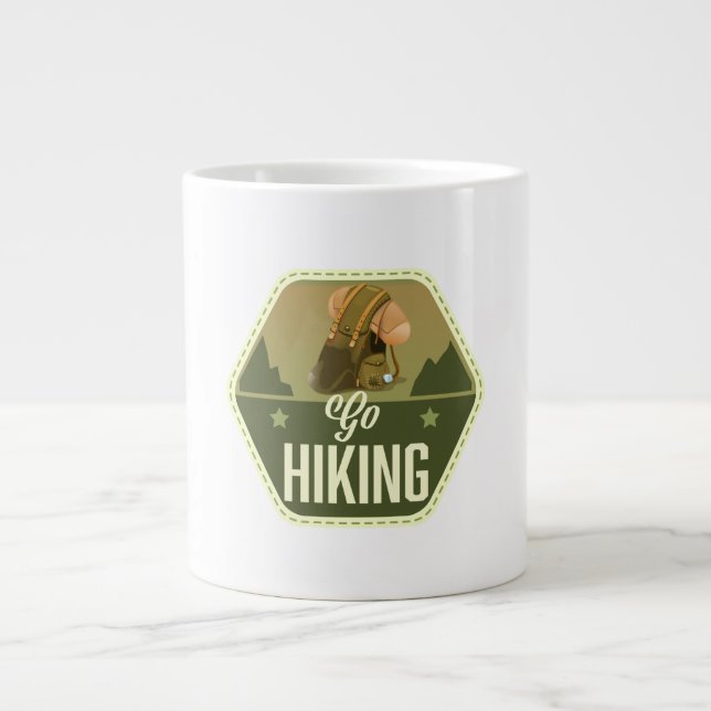 Caneca De Café Grande Ir fazer trilha Patch (Frente)