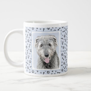Caneca De Café Grande Irish Wolfhound Painting - Cute Original Dog Art