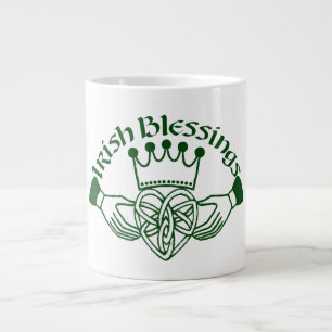 Caneca De Café Grande Irlandês Claddagh Ring Celtic Heart Benessings