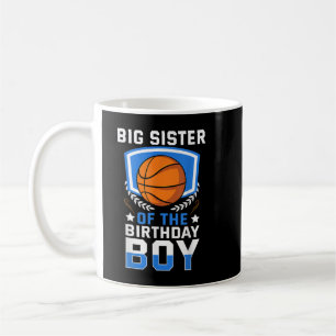 Caneca De Café Grande Irmã Da Família C De Basquete Birthday Boy