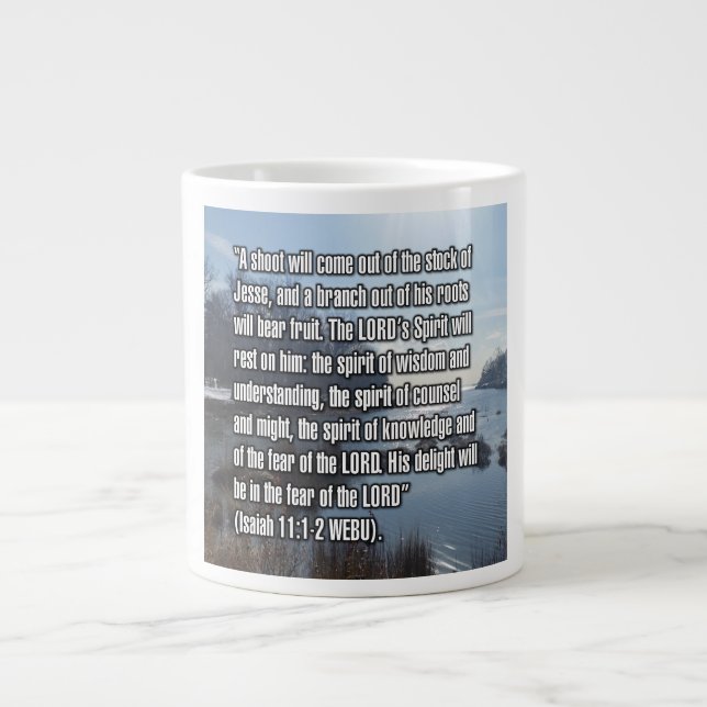 Caneca De Café Grande Isaiah 11:1-2 WEBU Mug (Frente)