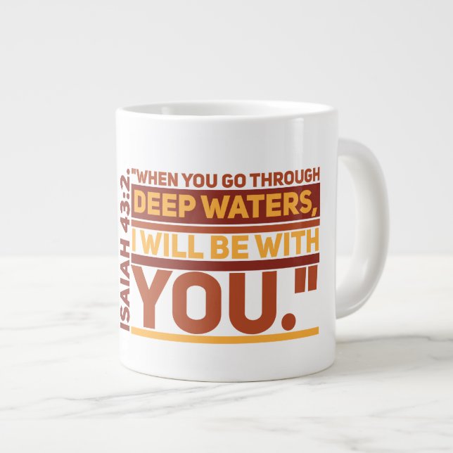 Caneca De Café Grande Isaiah 43:2 Jumbo Mug (Frente Esquerda)