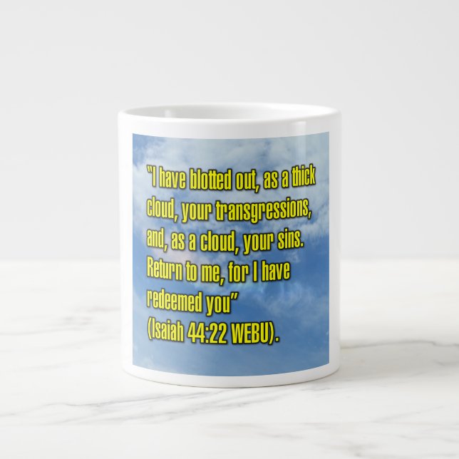 Caneca De Café Grande Isaiah 44:22 WEBU Mug (Frente)
