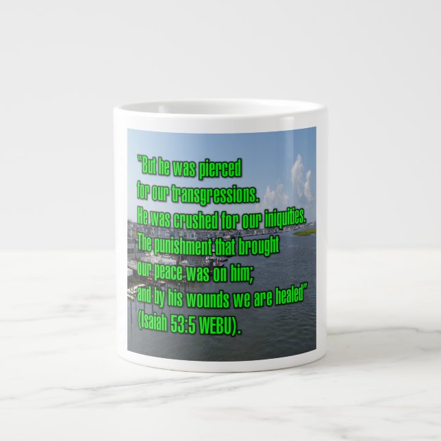 Caneca De Café Grande Isaiah 53:5 WEBU Mug (Frente)
