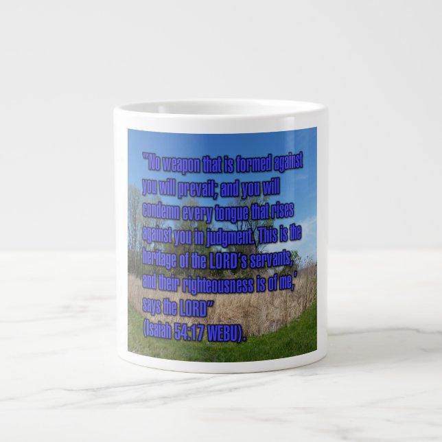 Caneca De Café Grande Isaiah 54:17 WEBU Mug (Frente)