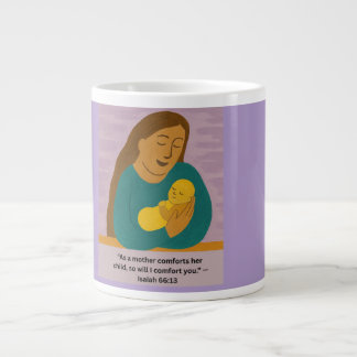Caneca De Café Grande Isaiah 66:13 Comforting Mother and Baby Postcard