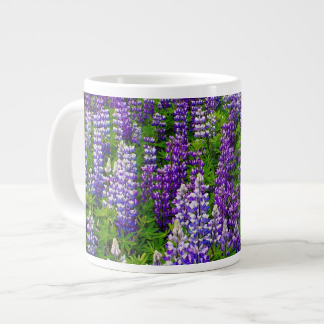 Caneca De Café Grande Islândia. Vik i Myrdal. Campo de linhas (Frente Esquerda)