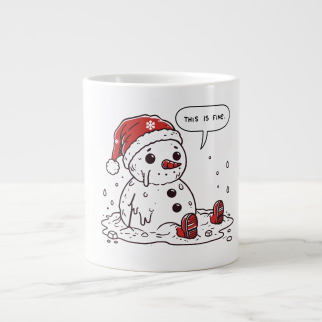 Caneca De Café Grande Isto É Um Bonito Snowman. (Frente)