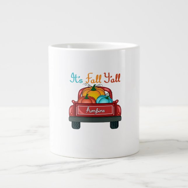 Caneca De Café Grande It’s Fall Y’all Pumpkin Red (Frente)