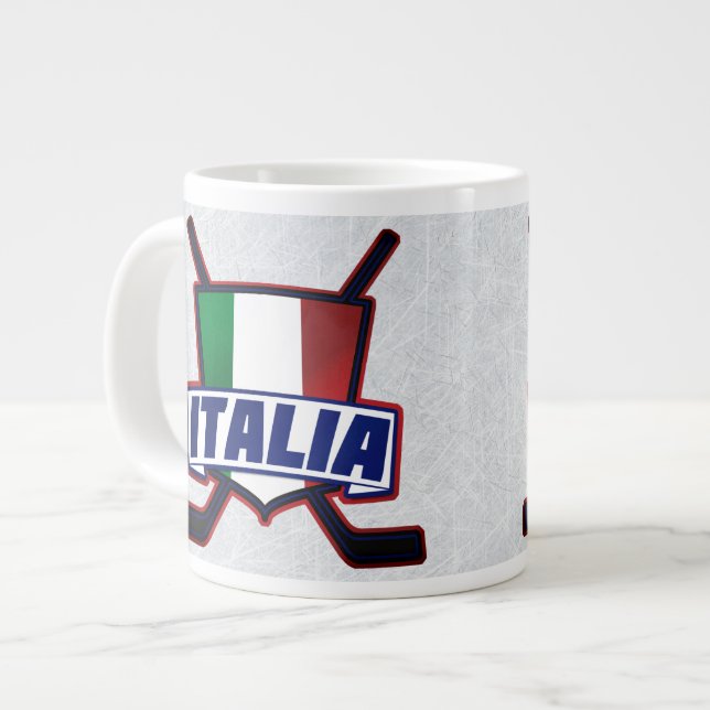 Caneca De Café Grande Itália Hockey su Ghiaccio Mug (Frente Esquerda)