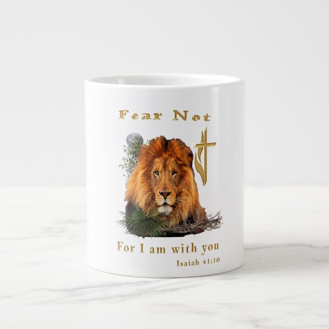 Caneca De Café Grande Itens Isaiah 41:10 (Frente)
