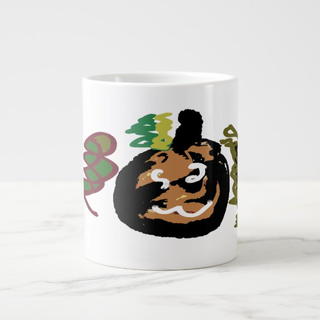 Caneca De Café Grande Jack de Halloween o café da lanterna (Frente)