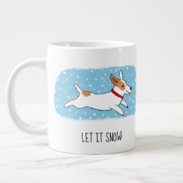 Caneca De Café Grande Jack Russell Terrier Deixe-o Neve Personalizado