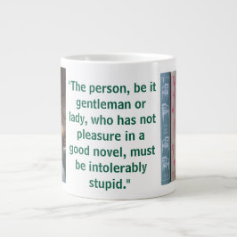 Caneca De Café Grande Jane Austen Novel Quote (green)