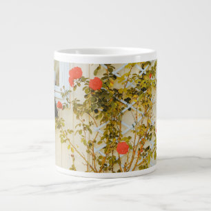 Caneca De Café Grande janela enquadrada por rosa em Gavle