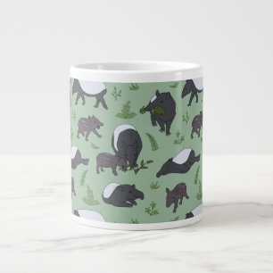 Caneca De Café Grande Janto da família Tapir em Verde