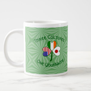 Caneca De Café Grande Japão Irlanda EUA Bandeira do Trevo Personalizada