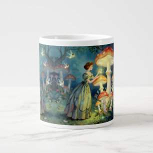 Caneca De Café Grande Jardim de cogumelo gigante brilhante