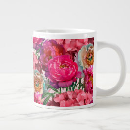Caneca De Café Grande Jardim de flores românticas