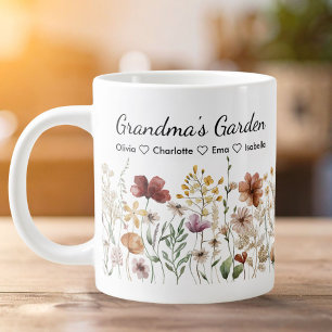 Caneca De Café Grande Jardim de Flores Silvestres Bonito da Vovó Persona