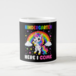 Caneca De Café Grande Jardim de Infância Aqui Vou Eu Unicórnio Volta às