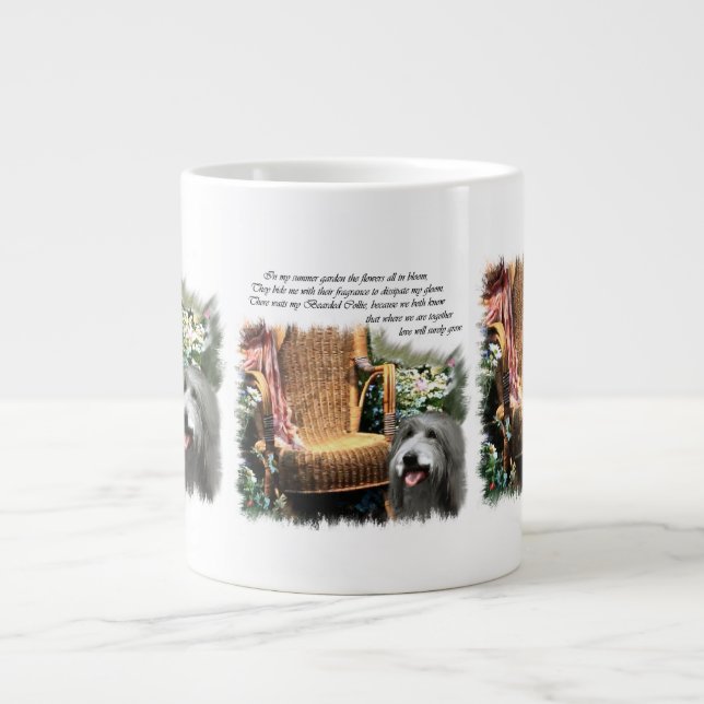 Caneca De Café Grande Jardim de Verão Collie (Frente)