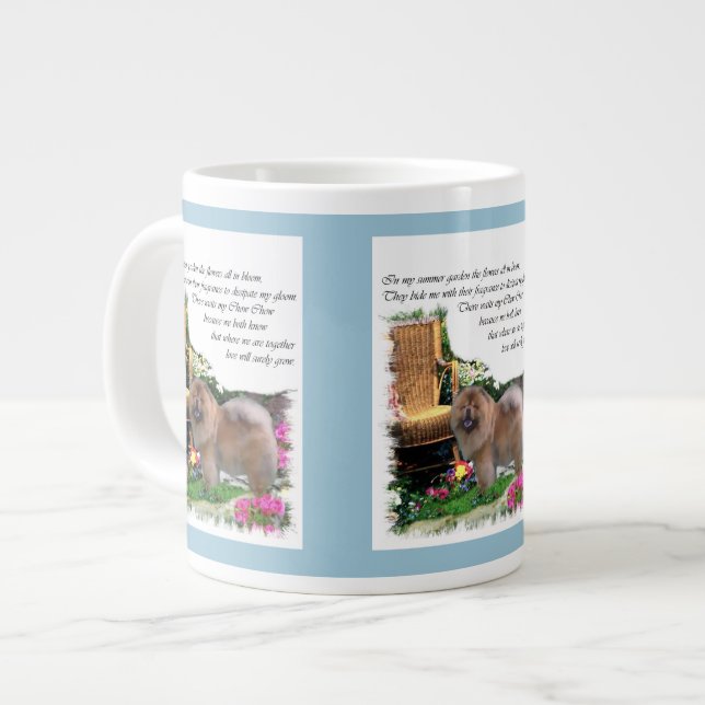 Caneca De Café Grande Jardim de Verão de Chow Art (Frente Esquerda)