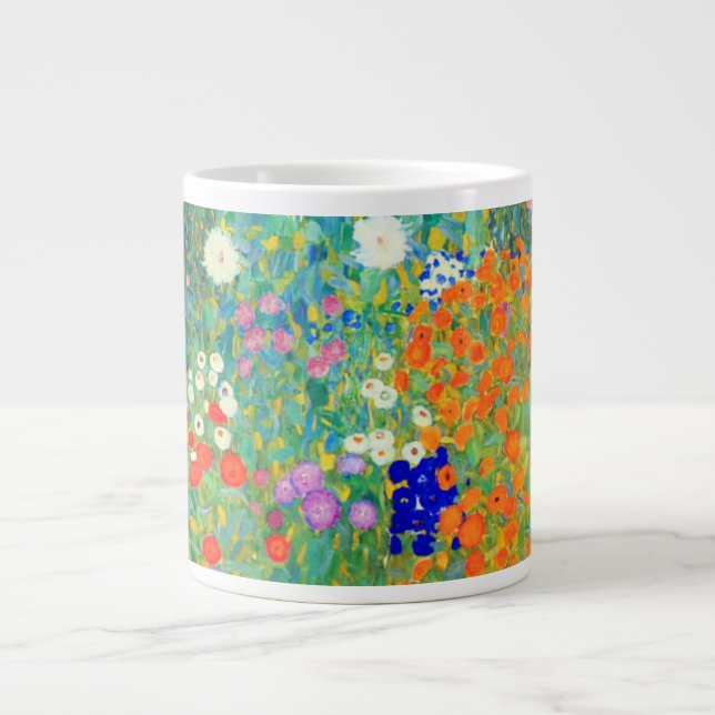 Caneca De Café Grande Jardim Flor Gustav Klimt (Frente)