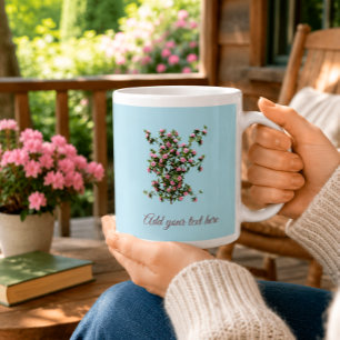 Caneca De Café Grande Jardim Floral de Rododendros Personalizado