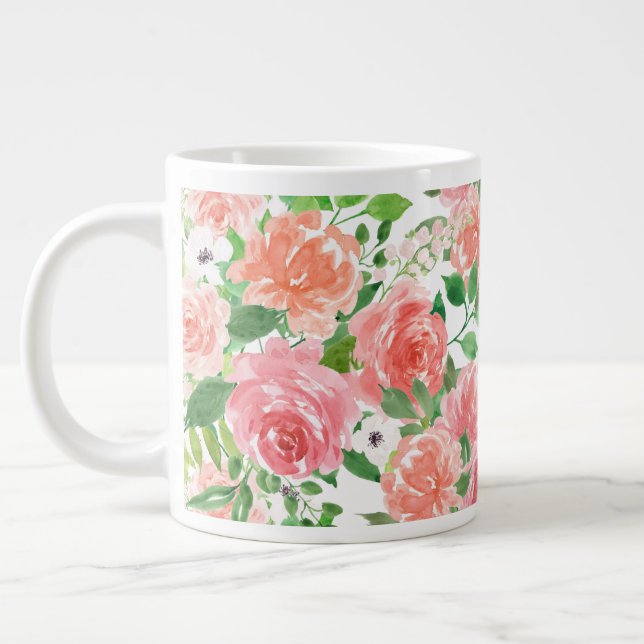 Caneca De Café Grande jardim rosa (Esquerda)