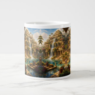 Caneca De Café Grande Jardins suspensos da antiga Babilônia – Mundo míti