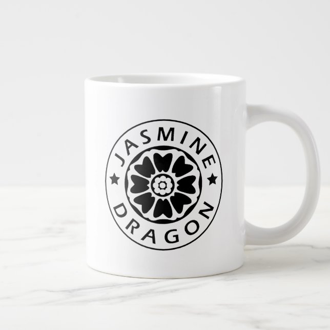 Caneca De Café Grande Jasmine Dragon 20oz Mug - Preto e Branco (Direita)