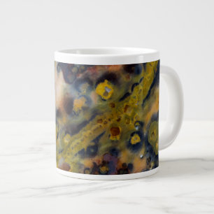 Caneca De Café Grande Jasper Oceano close-up abstrato