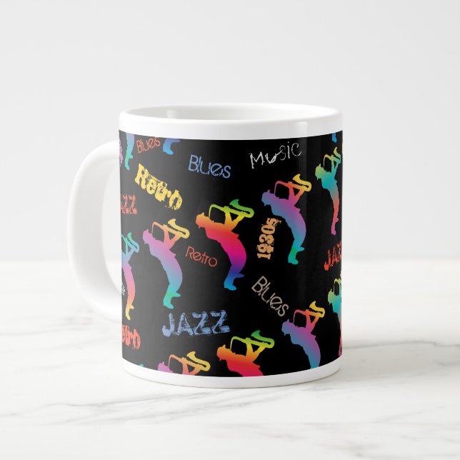 Caneca De Café Grande Jazz Musicians Retro Music POP ART (Frente Esquerda)