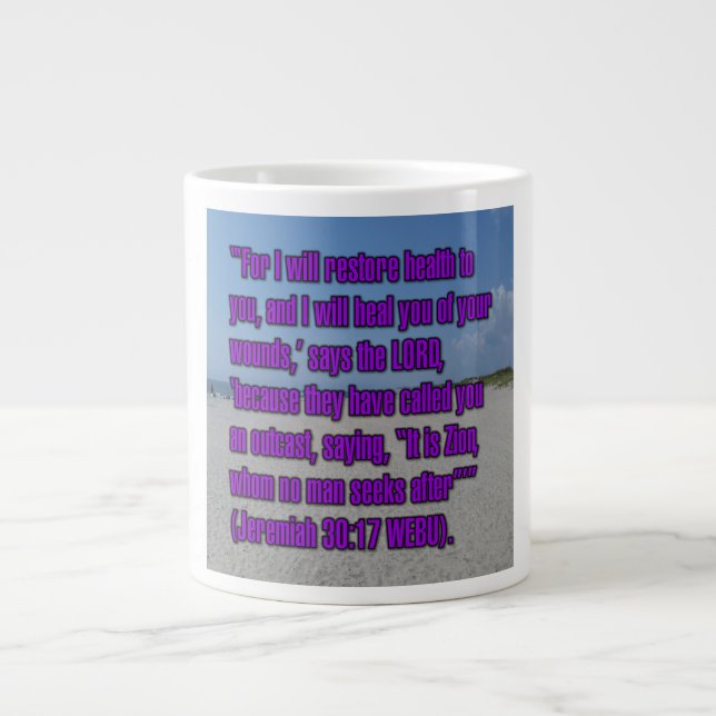 Caneca De Café Grande Jeremiah 30:17 WEBU Mug (Frente)