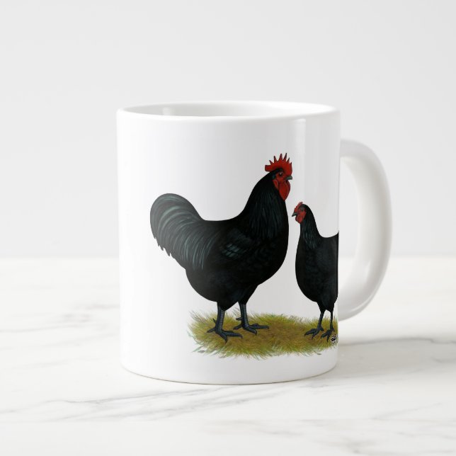 Caneca De Café Grande Jersey Giant Chickens (Frente Esquerda)
