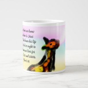 Caneca De Café Grande Jesus ama irmã e irmão