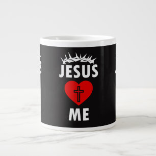 Caneca De Café Grande Jesus Ama ME Cristão Religioso