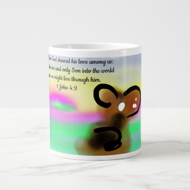 Caneca De Café Grande Jesus ama o mundo  (Frente)
